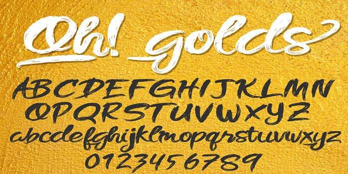 Oh! golds Sans Serif typeface preview for Typography, Web Design