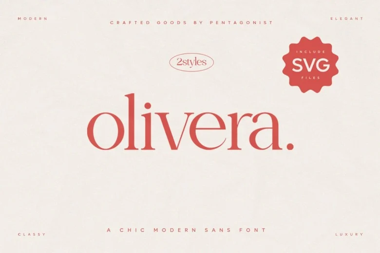 Olivera Sans Serif typeface preview for Typography, Web Design