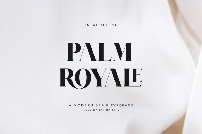 Palm Royale Sans Serif typeface preview for Typography, Web Design