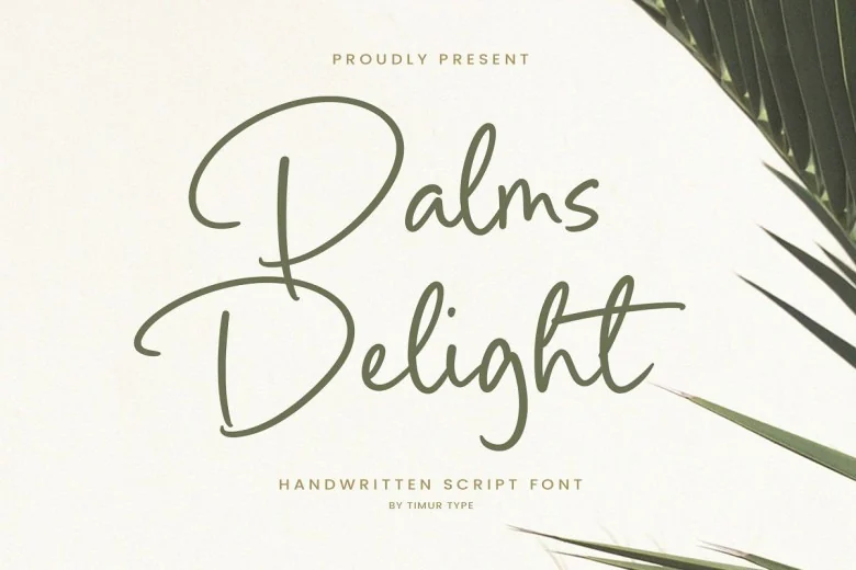 Palms Delight Sans Serif typeface preview for Typography, Web Design