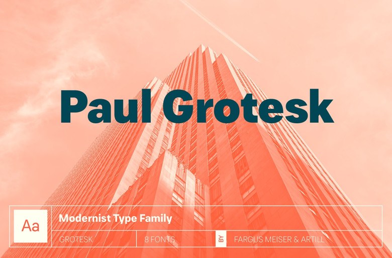 Paul Grotesk Sans Serif typeface preview for Typography, Web Design