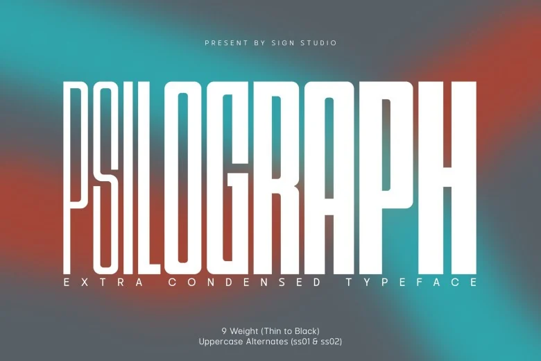 Psilograph Sans Serif typeface preview for Typography, Web Design