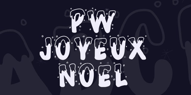 PW Joyeux Noel Sans Serif typeface preview for Typography, Web Design