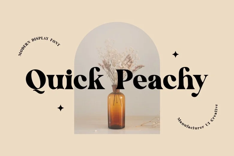 Quick Peachy Sans Serif typeface preview for Typography, Web Design