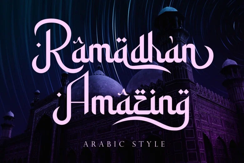 Ramadhan Amazing Sans Serif typeface preview for Typography, Web Design