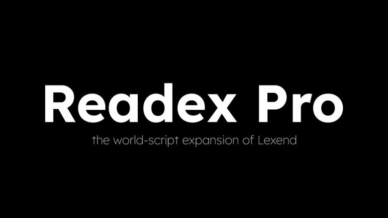 Readex Pro Sans Serif typeface preview for Typography, Web Design