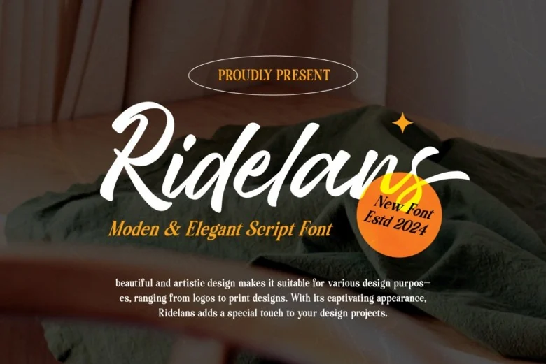 Ridelans Sans Serif typeface preview for Typography, Web Design
