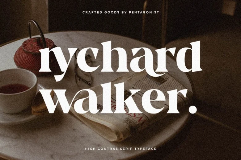 Rychard Walker Sans Serif typeface preview for Typography, Web Design
