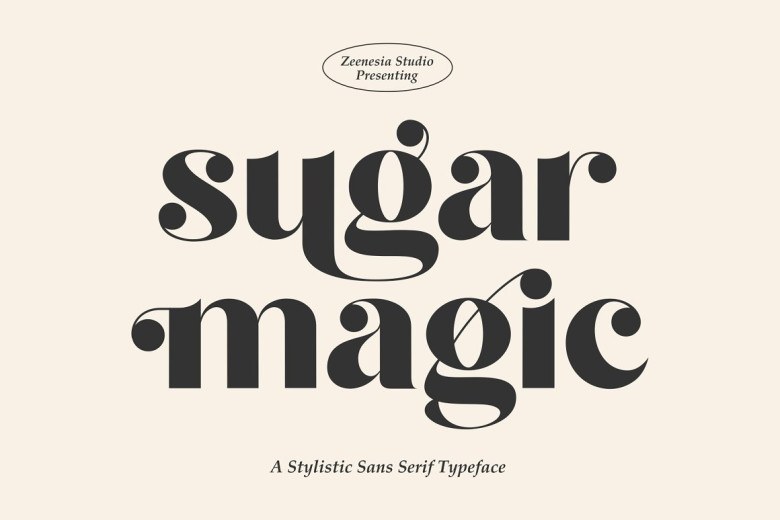 Sugar Magic Sans Serif typeface preview for Typography, Web Design