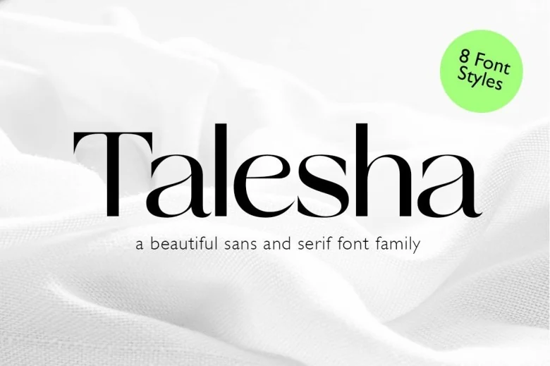 Talesha Sans Serif typeface preview for Typography, Web Design