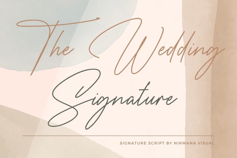 The Wedding Signature Sans Serif typeface preview for Typography, Web Design