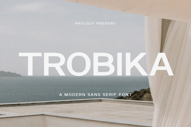 Trobika Sans Serif typeface preview for Typography, Web Design