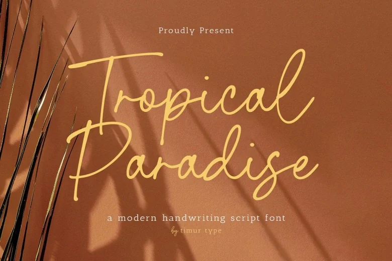 Tropical Paradise Sans Serif typeface preview for Typography, Web Design
